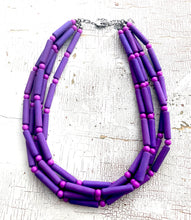 Load image into Gallery viewer, Violet Tube Matte Beaded Sylvie Necklace