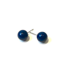 Load image into Gallery viewer, Navy Blue Lucite Ball Stud Earrings
