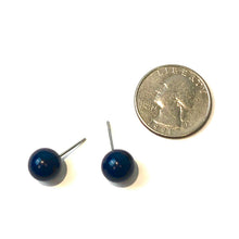 Load image into Gallery viewer, Navy Blue Lucite Ball Stud Earrings