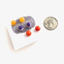 Load image into Gallery viewer, Crown Jewel Mix Stud Earring Set | 8mm Vintage Lucite Triple Studs Set