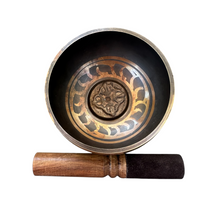 Load image into Gallery viewer, tibetan-singing-bowl-set-handcrafted-bronze-sound-bowl-with-wooden-mallet-silk-cushion-meditation-sound-healing-tool