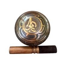 Load image into Gallery viewer, tibetan-singing-bowl-set-handcrafted-bronze-sound-bowl-with-wooden-mallet-silk-cushion-meditation-sound-healing-tool