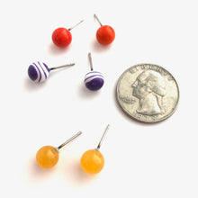 Load image into Gallery viewer, Crown Jewel Mix Stud Earring Set | 8mm Vintage Lucite Triple Studs Set