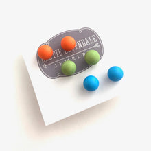 Load image into Gallery viewer, Fruit Colada Stud Earring Set | 8mm Vintage Lucite Triple Studs Set