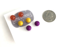 Load image into Gallery viewer, Ancient Gems 8mm Vintage Lucite Triple Stud Earrings Set
