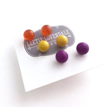 Load image into Gallery viewer, Ancient Gems 8mm Vintage Lucite Triple Stud Earrings Set