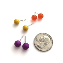 Load image into Gallery viewer, Ancient Gems 8mm Vintage Lucite Triple Stud Earrings Set