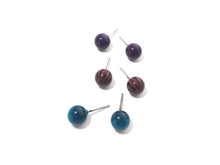 Load image into Gallery viewer, Ruby Burst Glow Stud Earring Set | 8mm Vintage Lucite Triple Studs Set