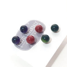 Load image into Gallery viewer, Ruby Emerald Amethyst Glow 8mm Triple Stud Earring Set