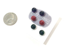 Load image into Gallery viewer, Ruby Emerald Amethyst Glow 8mm Triple Stud Earring Set