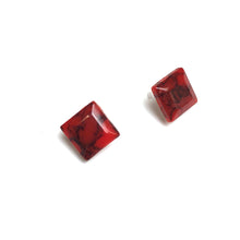 Load image into Gallery viewer, Rust Red Mosaic Flat Square Stud Earrings