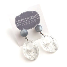 Load image into Gallery viewer, Silver Sparkle Abba Earrings