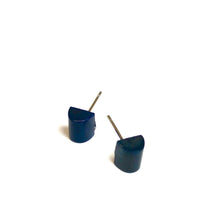 Load image into Gallery viewer, Navy Blue Beveled Vintage Glass Studs