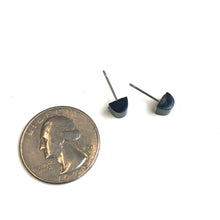 Load image into Gallery viewer, Navy Blue Beveled Vintage Glass Studs