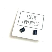 Load image into Gallery viewer, Navy Blue Beveled Vintage Glass Studs