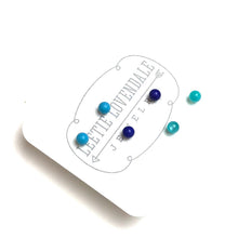 Load image into Gallery viewer, Turquoise &amp; Blues Ombre' Studs Earrings Set