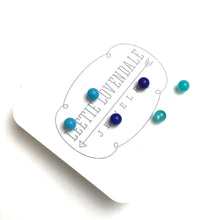 Load image into Gallery viewer, Turquoise &amp; Blues Ombre' Studs Earrings Set
