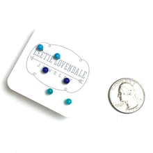 Load image into Gallery viewer, Turquoise &amp; Blues Ombre' Studs Earrings Set