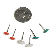 Load image into Gallery viewer, Turquoise White &amp; Dark Peach Tiny Marquis Studs Earrings Set