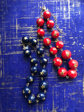 Load image into Gallery viewer, Red &amp; Gold Superstar Beaded Amelia Necklace