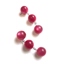 Load image into Gallery viewer, Cranberry Pink Moonglow Tri Dot Earrings