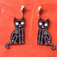 Load image into Gallery viewer, "Bone to be Wild" Cat Earrings