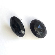Load image into Gallery viewer, Black Extra Faceted Oval Lucite Stud Earrings - Large