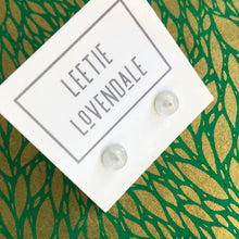 Load image into Gallery viewer, Opal White Small Retro Button Stud Earrings