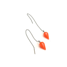Load image into Gallery viewer, Neon Melon Moonglow Spike Threader Earrings