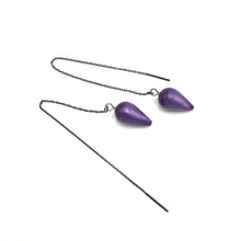 Load image into Gallery viewer, Purple Moonglow Spike Threader Earrings