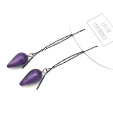 Load image into Gallery viewer, Purple Moonglow Spike Threader Earrings
