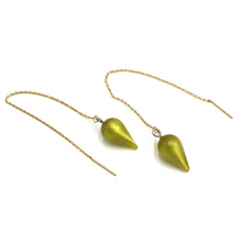 Load image into Gallery viewer, Olive Moonglow Spike Threader Earrings