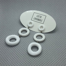 Load image into Gallery viewer, White Tri-Ring Statement Earrings