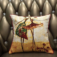 Load image into Gallery viewer, Tache Abstract Ballerina Art Golden Beige Woven Tapestry Throw Pillow Cover (18110)