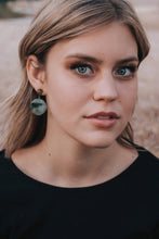 Load image into Gallery viewer, Mauve &amp; Denim Marbled Lucite Geo Drop Sarah Earrings
