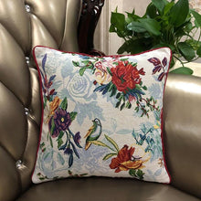 Load image into Gallery viewer, DaDa Bedding Elegant Tropical Paradise Birds Floral Tapestry Throw Pillow Covers 16" (18116)