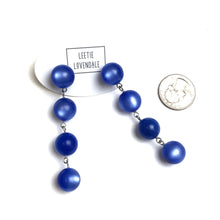Load image into Gallery viewer, Periwinkle Moonglow Four-Bead Statement Earrings