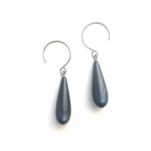 Load image into Gallery viewer, Charcoal Grey Moonglow Loop Drop Earrings