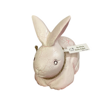 Load image into Gallery viewer, Wooden white bunny figurine decoration
