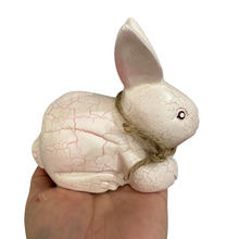 Load image into Gallery viewer, Wooden white bunny figurine decoration