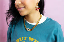 Load image into Gallery viewer, Super Chunky Green Eyed Titanium Necklace