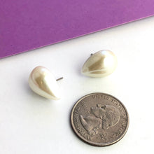 Load image into Gallery viewer, Pearl Teardrop Stud Earrings