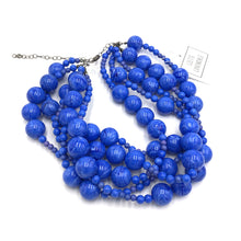 Load image into Gallery viewer, Marbled Blues Sylvie Beaded Necklace