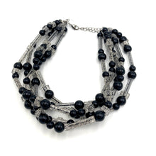 Load image into Gallery viewer, Black &amp; Fractured Glitterati Sylvie Necklace