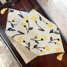 Load image into Gallery viewer, DaDa Bedding Yellow Fleur Floral Garden Woven Tapestry Dining Table Runner (18112)