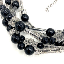Load image into Gallery viewer, Black &amp; Fractured Glitterati Sylvie Necklace