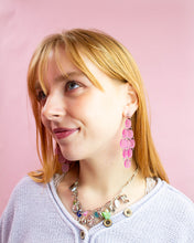 Load image into Gallery viewer, Dancing Medallion Statement Acrylic Earrings