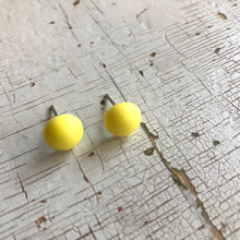 Load image into Gallery viewer, Yellow Matte Mini Retro Button Stud Earrings