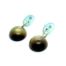 Load image into Gallery viewer, Ice Blue &amp; Chocolate Gold Drop Earrings *