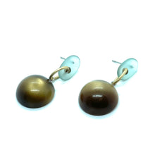 Load image into Gallery viewer, Ice Blue &amp; Chocolate Gold Drop Earrings *
